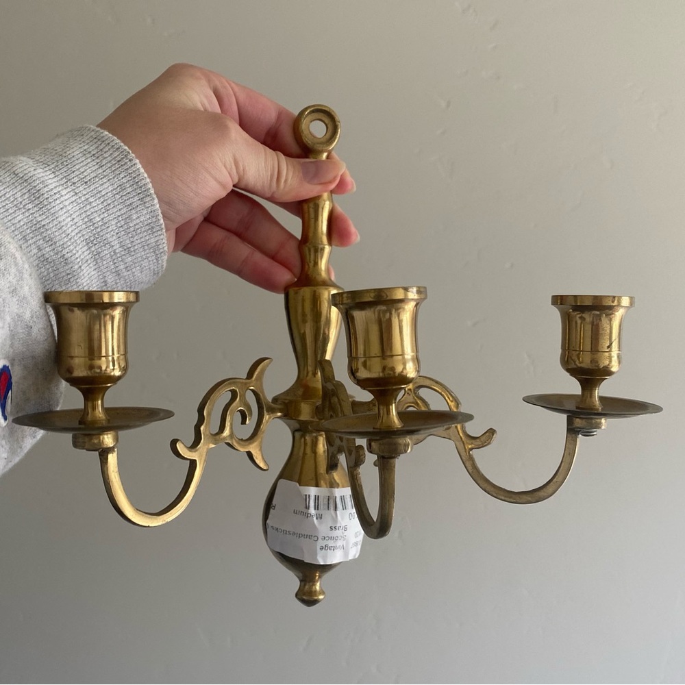Set of 2 Antique Brass Sconces